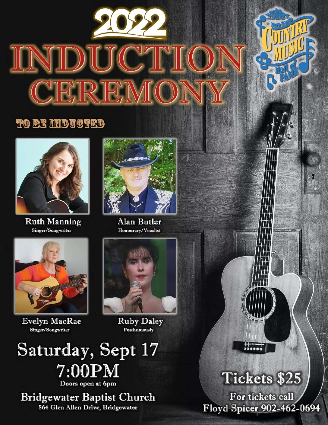 NS COUNTRY MUSIC HALL OF FAME INDUCTION 2022 – NEWEST INDUCTEES